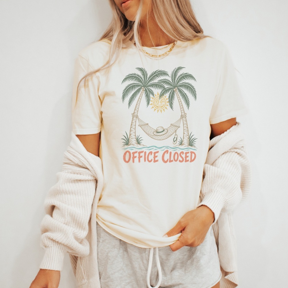 Office Closed Vintage Style Boho Tee